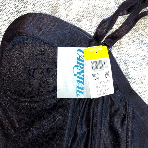 NWT Carnival Black Lace and Satin Bustier - Picture 2 of 7